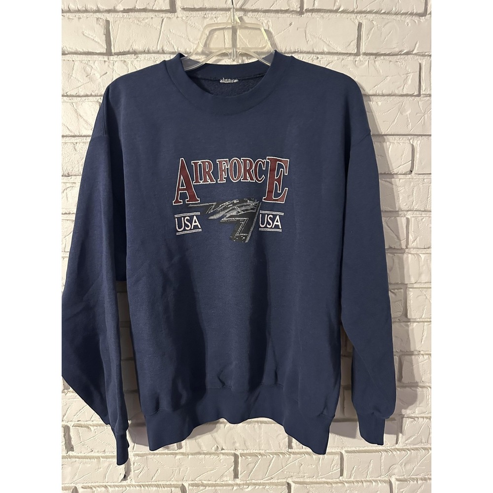 Jerzees Air Force USA Graphic Sweatshirt Mens Large Blue Crewneck Pullover